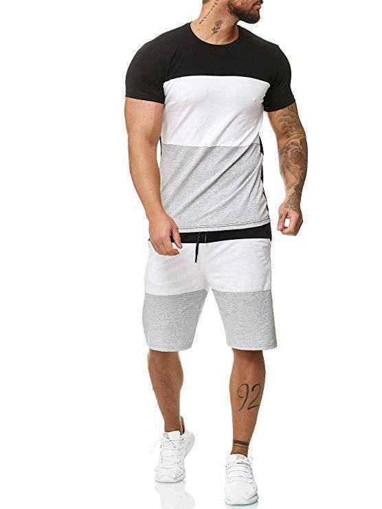 Outdoor Sports and Leisure Color Matching T Sleeve Mens Suit