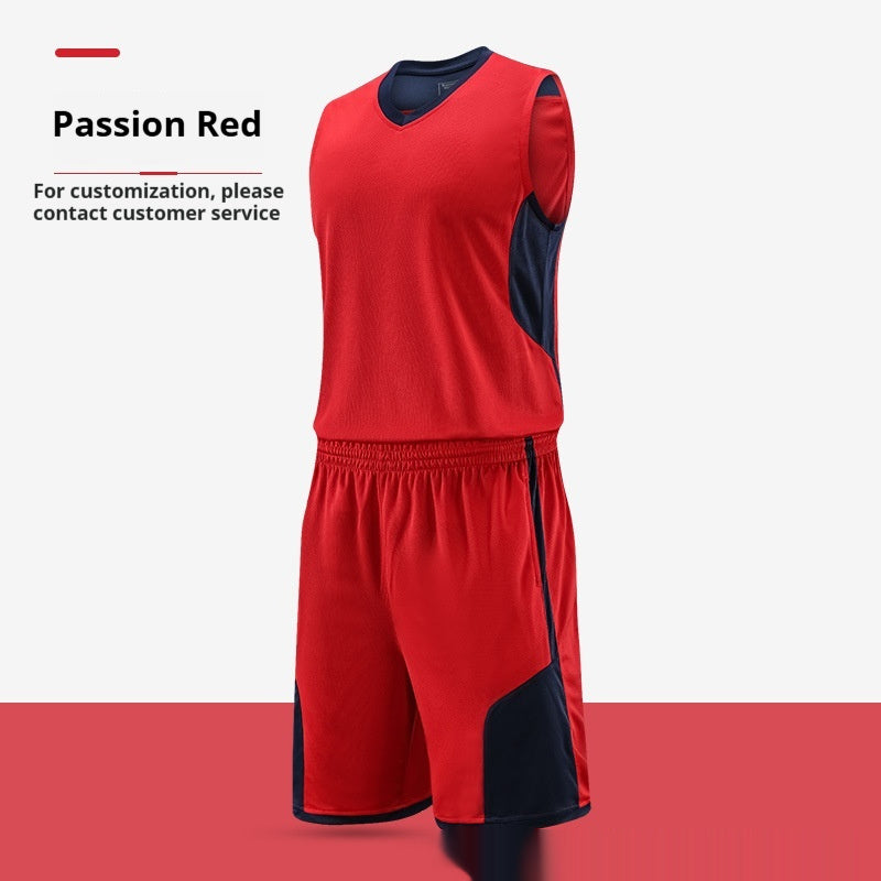 Basketball Wear Suit Training Competition Team Uniform Team Vest Printed Breathable Sports Workout Clothes