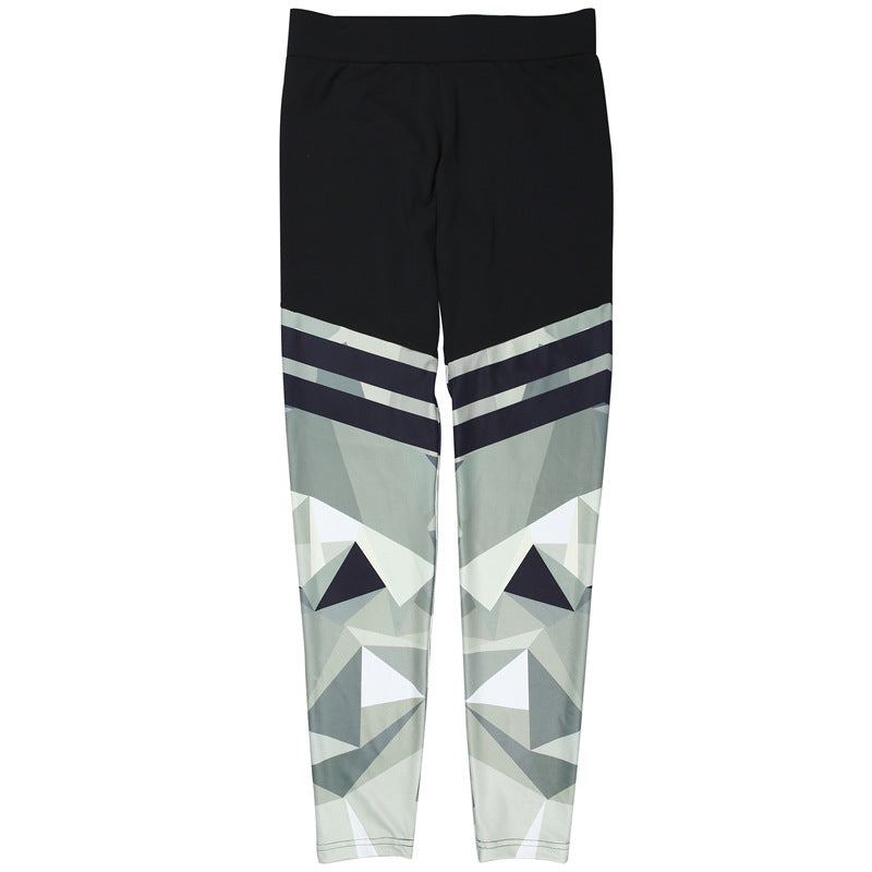 Camouflage printed stitching yoga pants