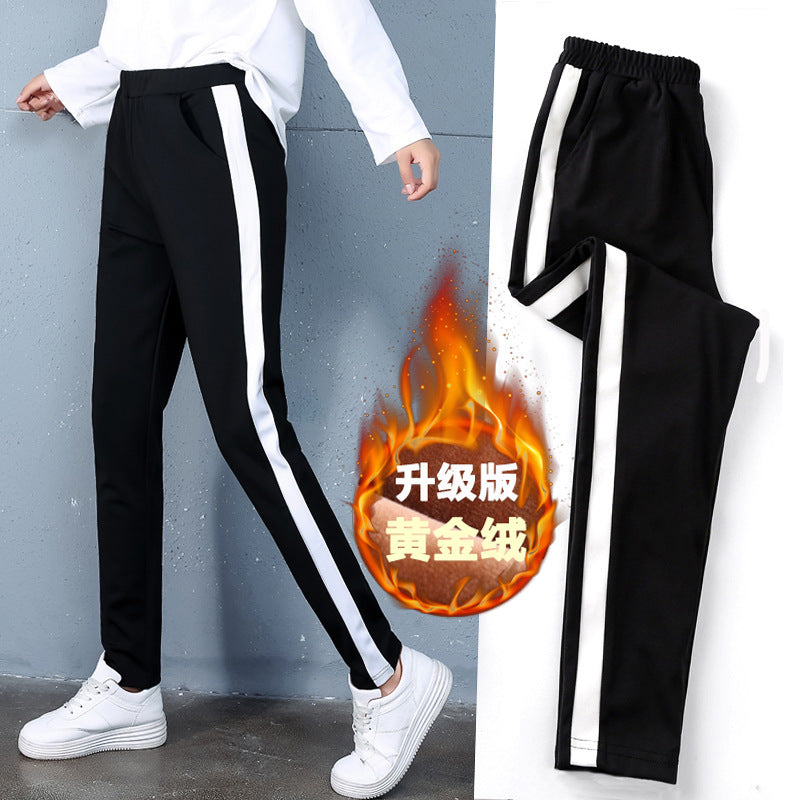 autumn and winter new style, cashmere and thick sports trousers, women's casual pants