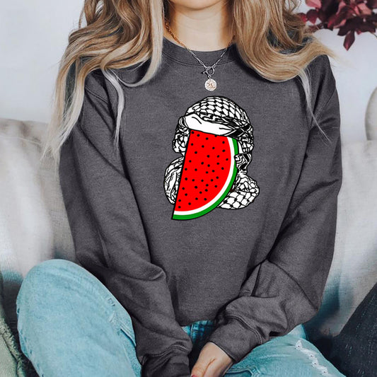 Women's Watermelon Scarf Printed Top Long Sleeve