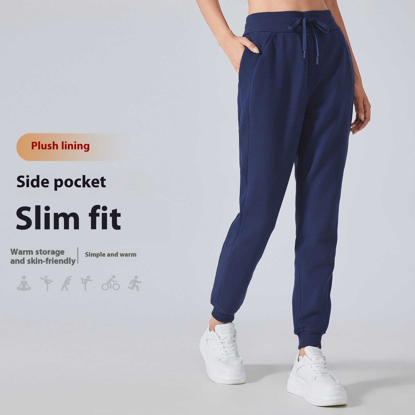 Fleece-lined Warm Leisure All-matching Track Sweatpants