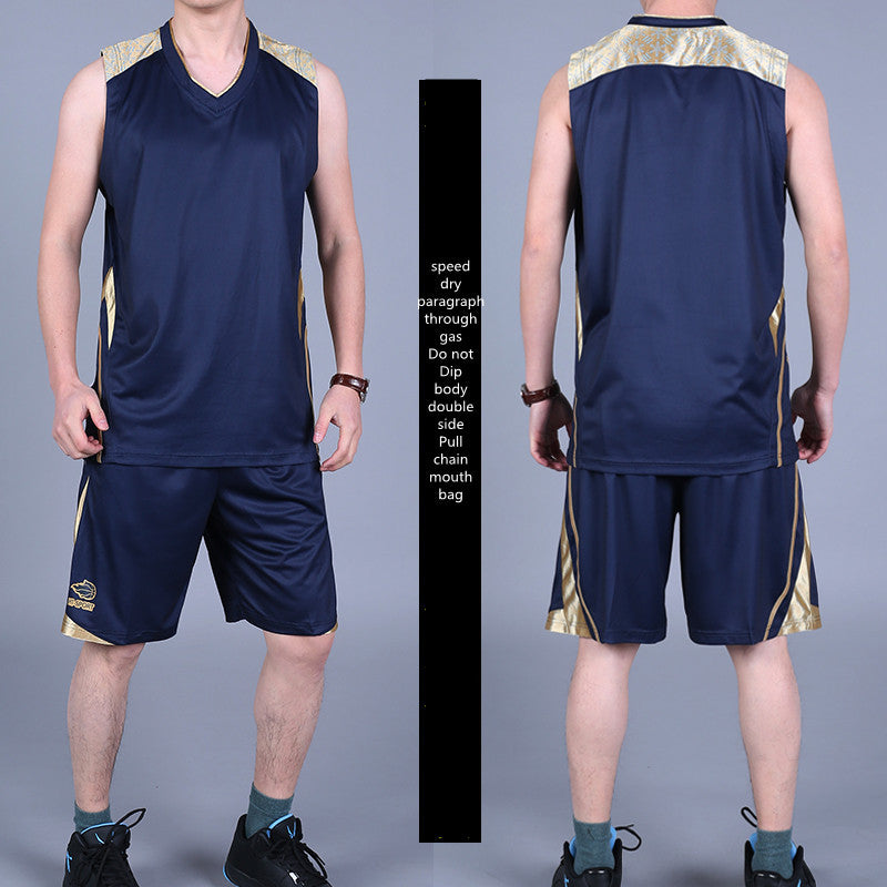 Basketball Sports Suit Men's Summer Casual Wear Sleeveless Thin Vest Running Suit Shorts Sportswear